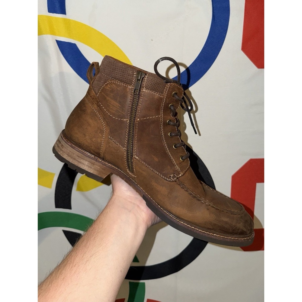 Florsheim Boots Mens 11 Brown Leather Nubuck Ankle Lace Up - Picture 5 of 8